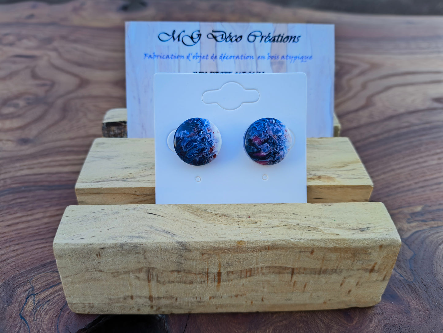 Boucles d'Oreilles Résine Époxy
