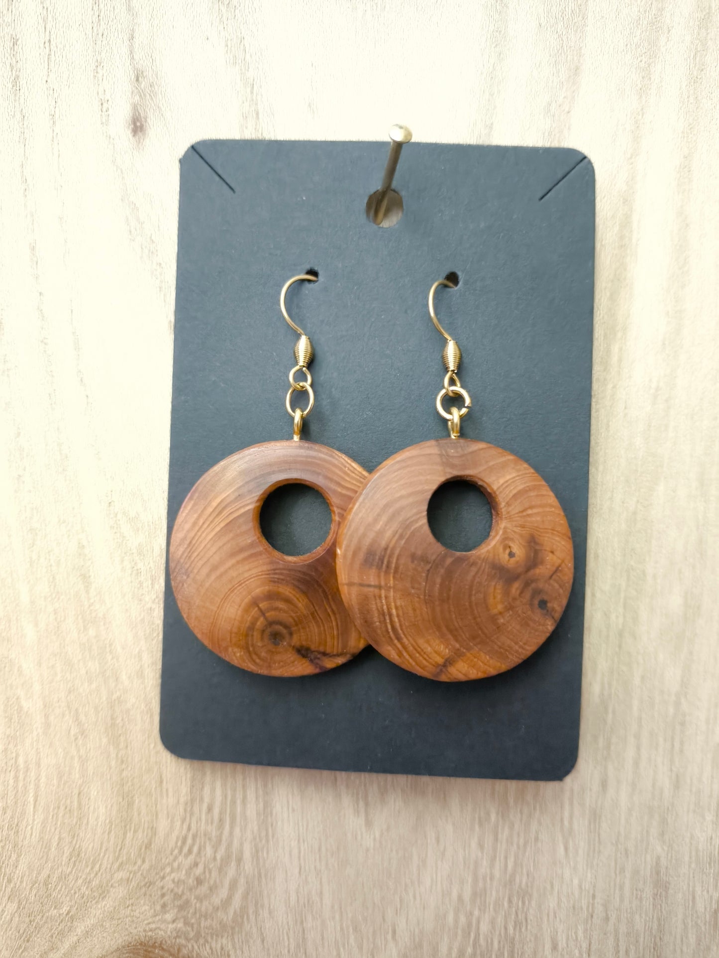 Boucles d'oreilles en bois d'if