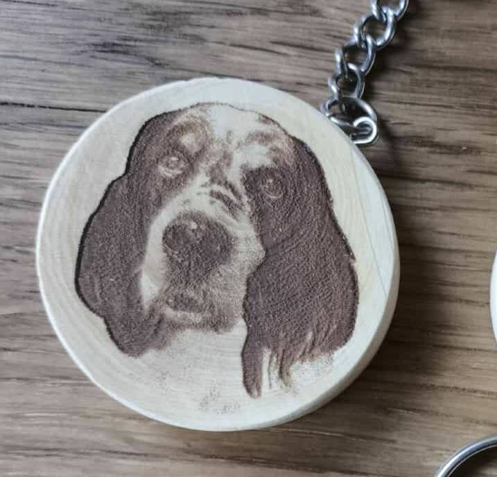 Porte-clés en Buis Gravé Photo