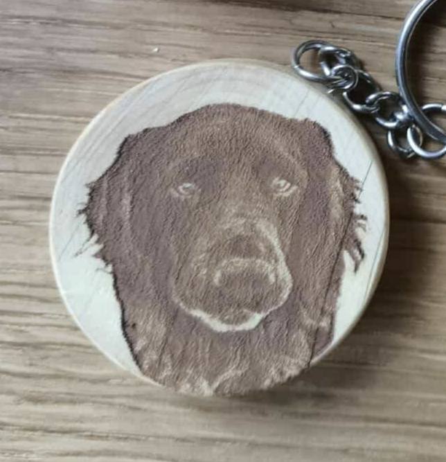 Porte-clés en Buis Gravé Photo