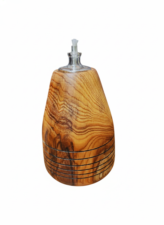 Lampe à Huile Artisanale en Bois - Décoration Authentique Fait Main