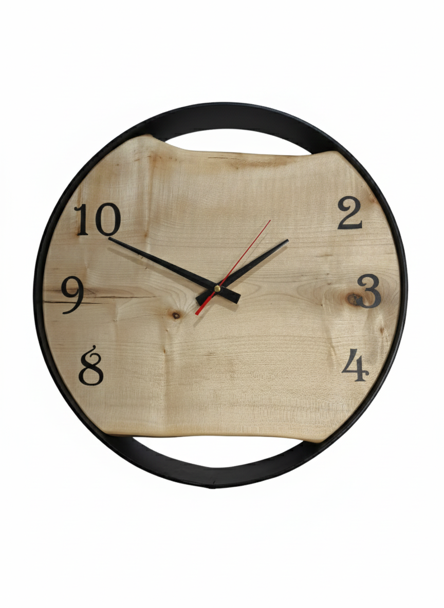 Horloge murale en érable sycomore