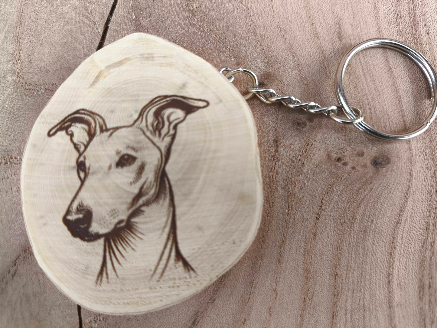 Porte-Clé Artisanal en Buis - Motif Chien