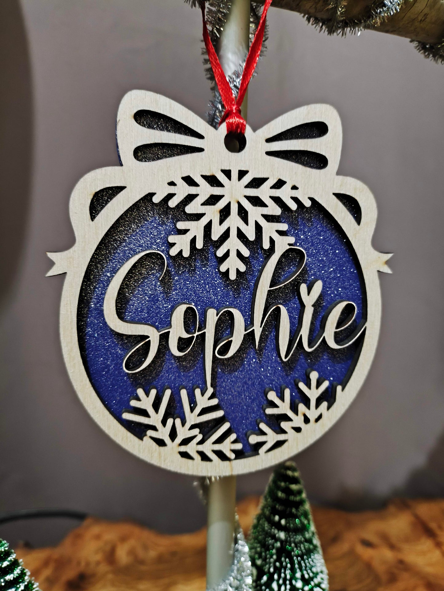 Boules de Noêl personnalisées en bois