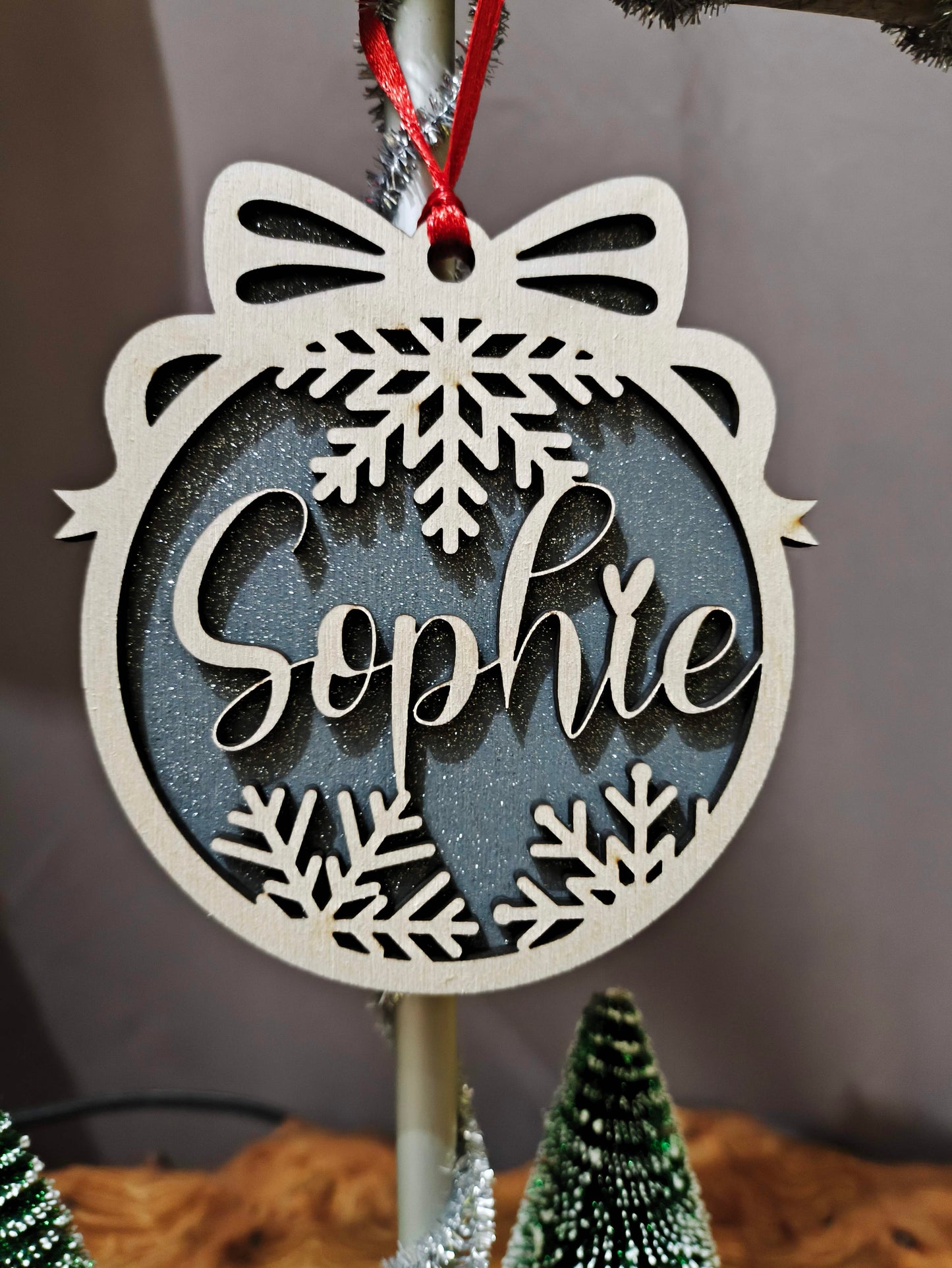 Boules de Noêl personnalisées en bois