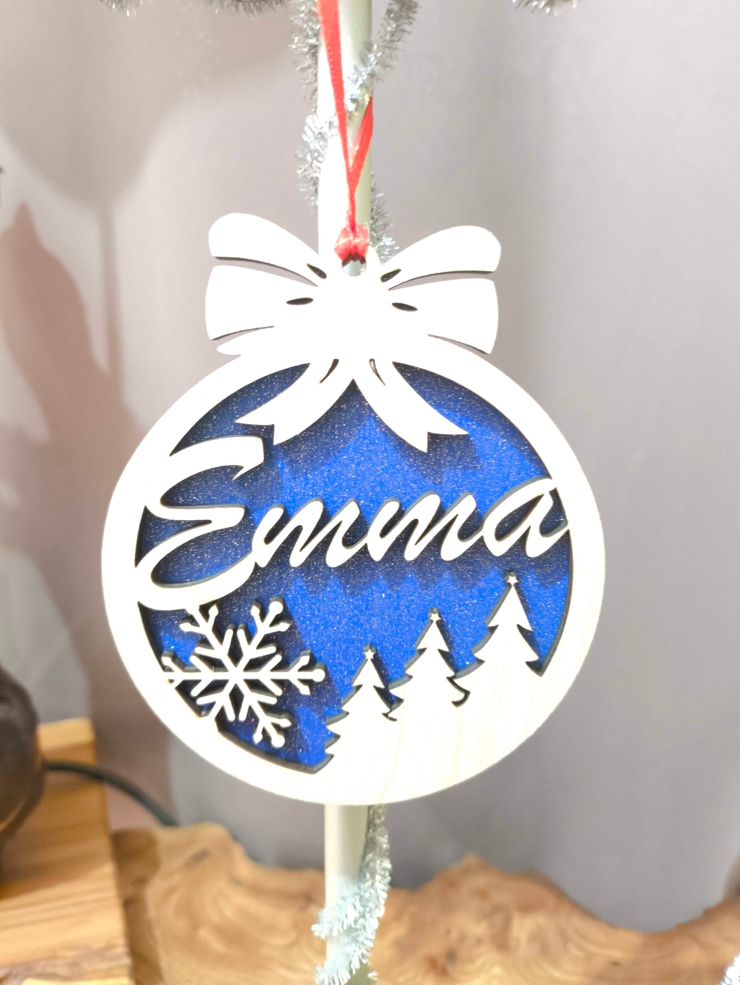 Boules de Noêl personnalisées en bois