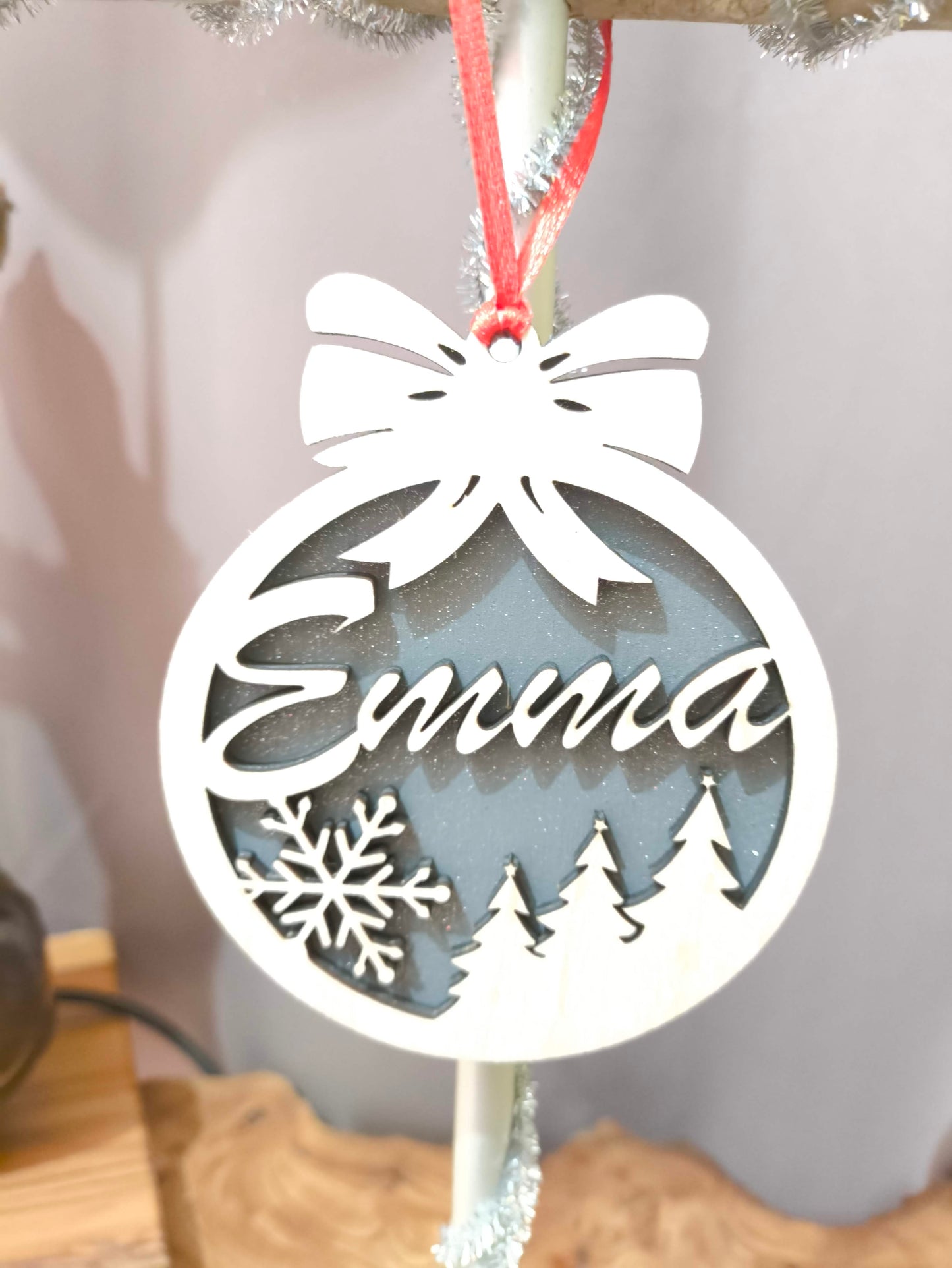 Boules de Noêl personnalisées en bois