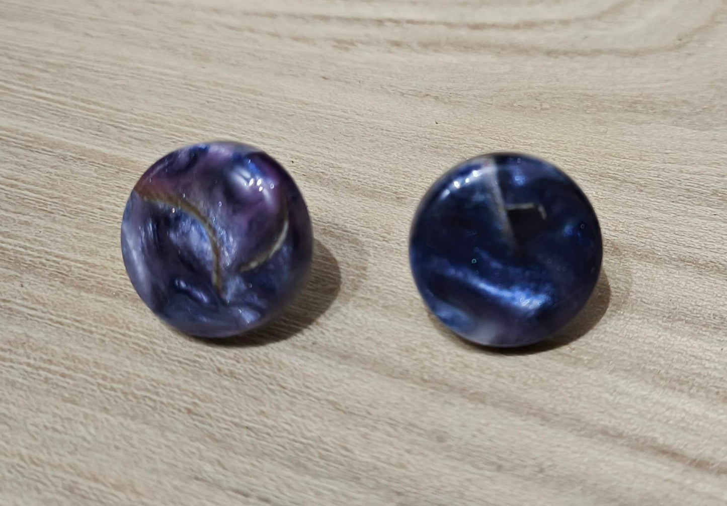 Boucles d'Oreilles Résine Époxy et copeaux de bois