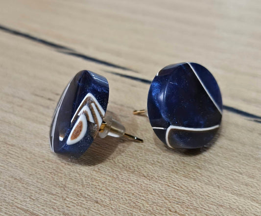 Boucles d'Oreilles Résine Époxy et Coquilles d'Œuf