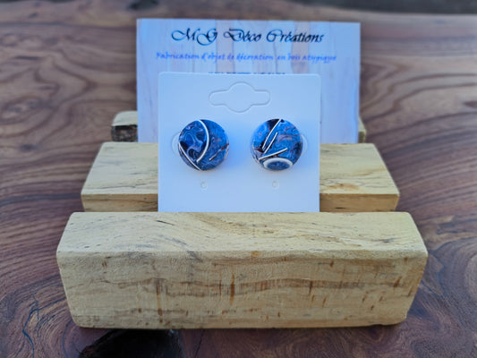 Boucles d'Oreilles Résine Époxy et Coquilles d'Œuf