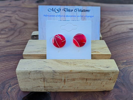 Boucles d'Oreilles Résine Époxy et Coquilles d'Œuf