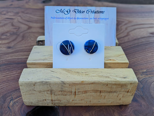 Boucles d'Oreilles Résine Époxy et Coquilles d'Œuf