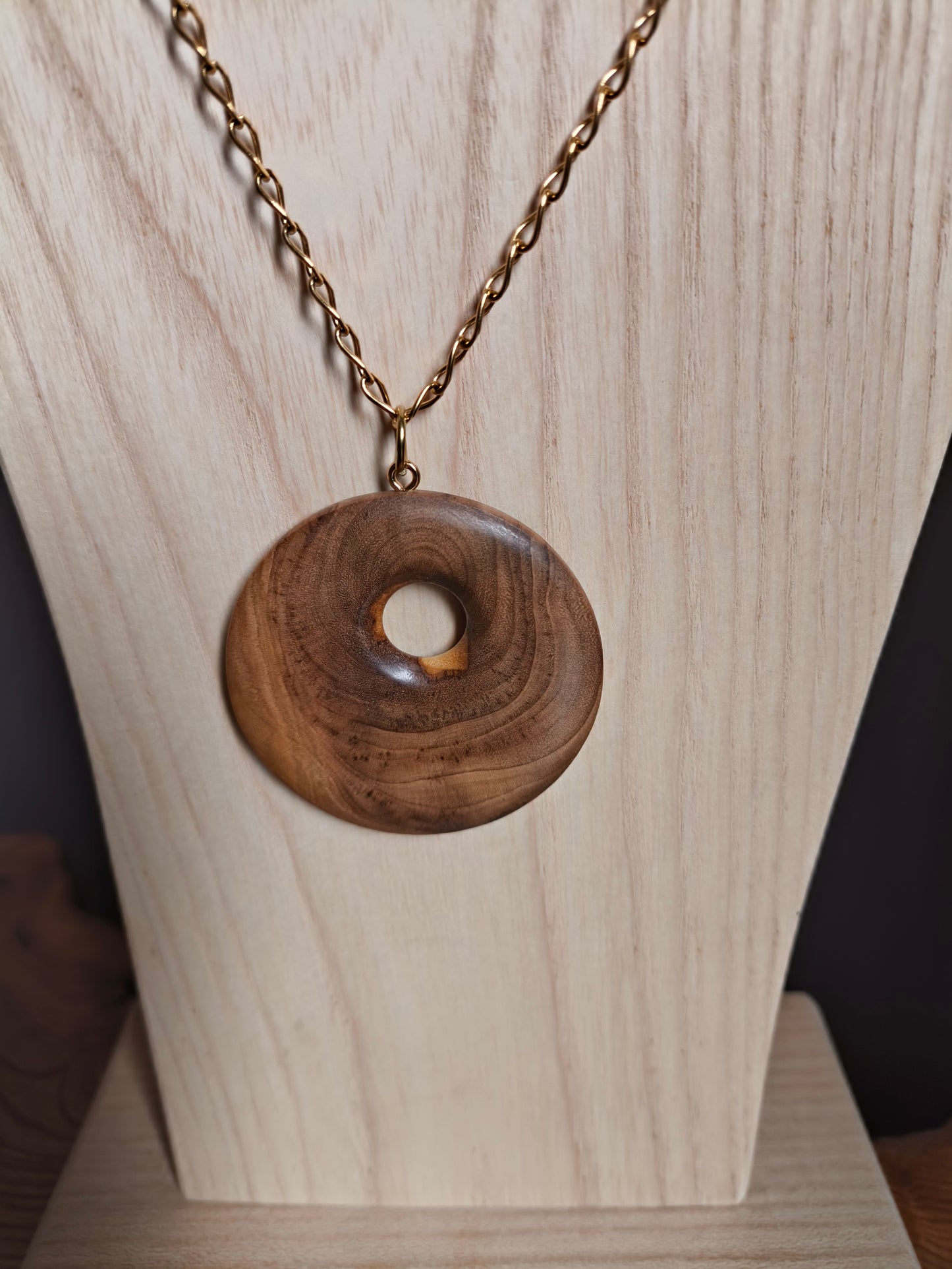 Pendentif en Olivier Français - Ø 38 mm