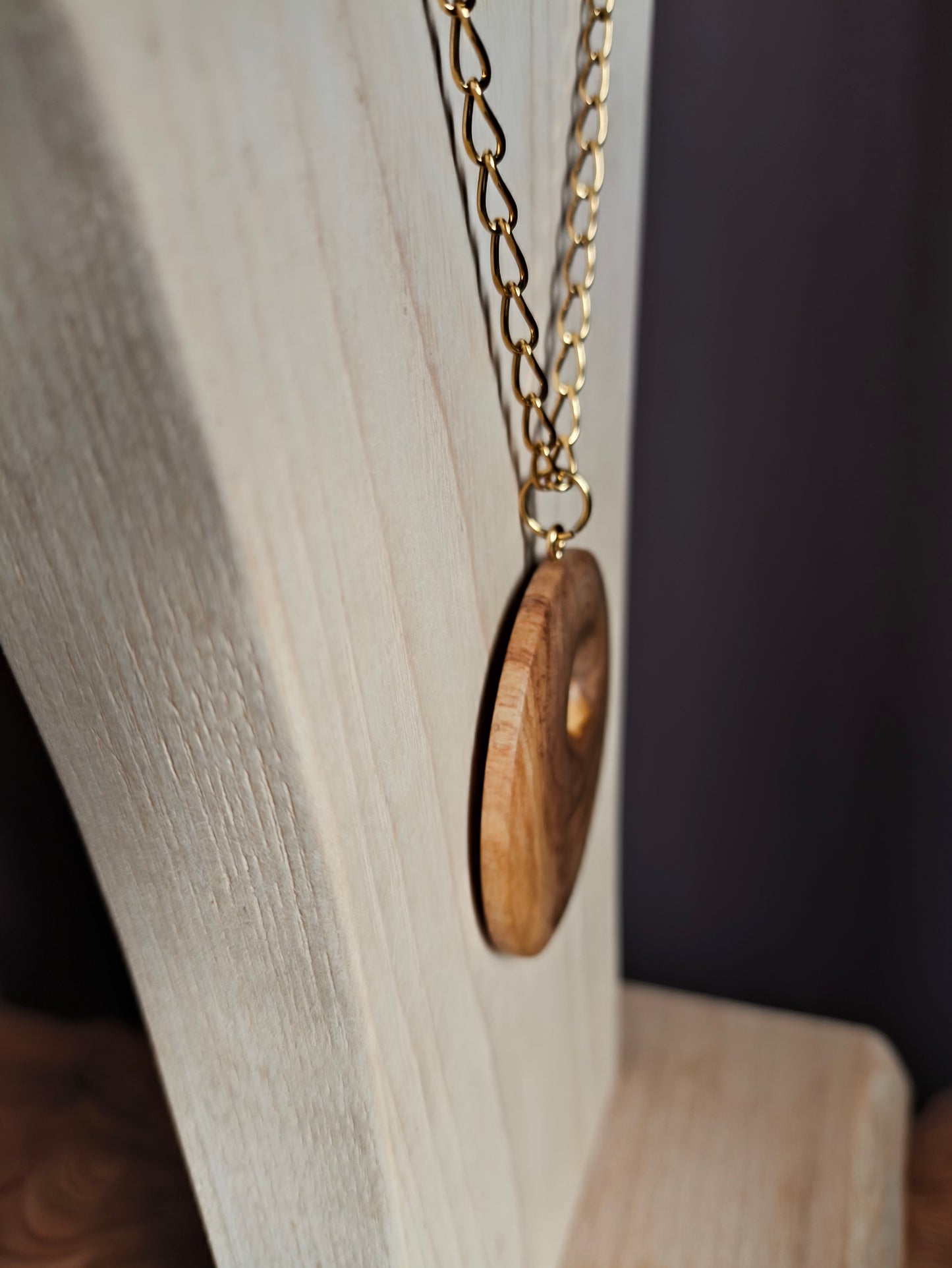 Pendentif en Olivier Français - Ø 38 mm