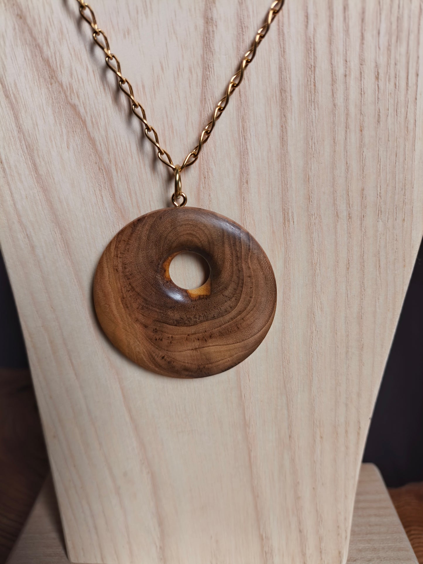 Pendentif en Olivier Français - Ø 38 mm